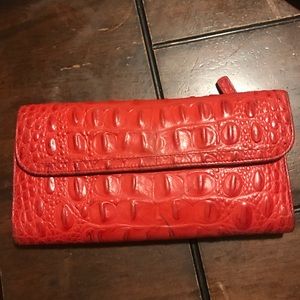 BRAHMIN RED WALLET WITH CHECKBOOK